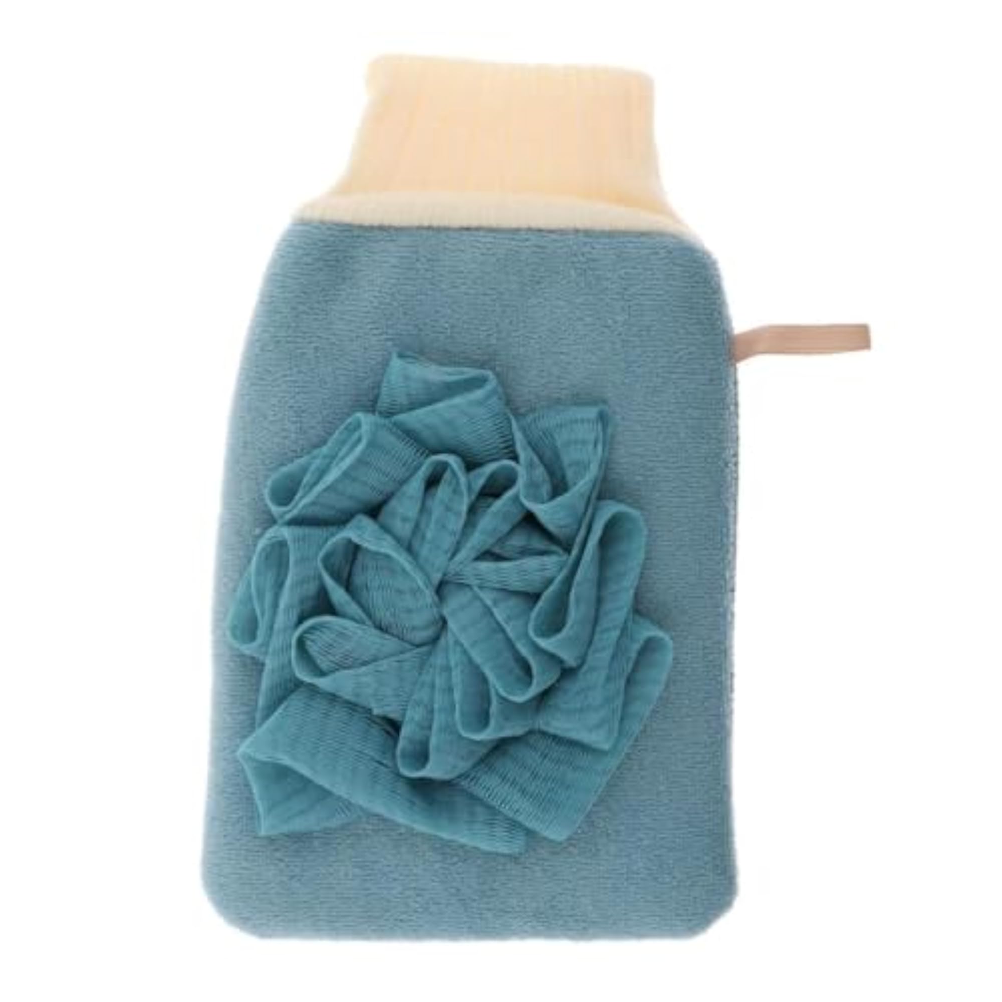 Exfoliating Bath Glove Shower Skin Care Scrubber Mitt Blue